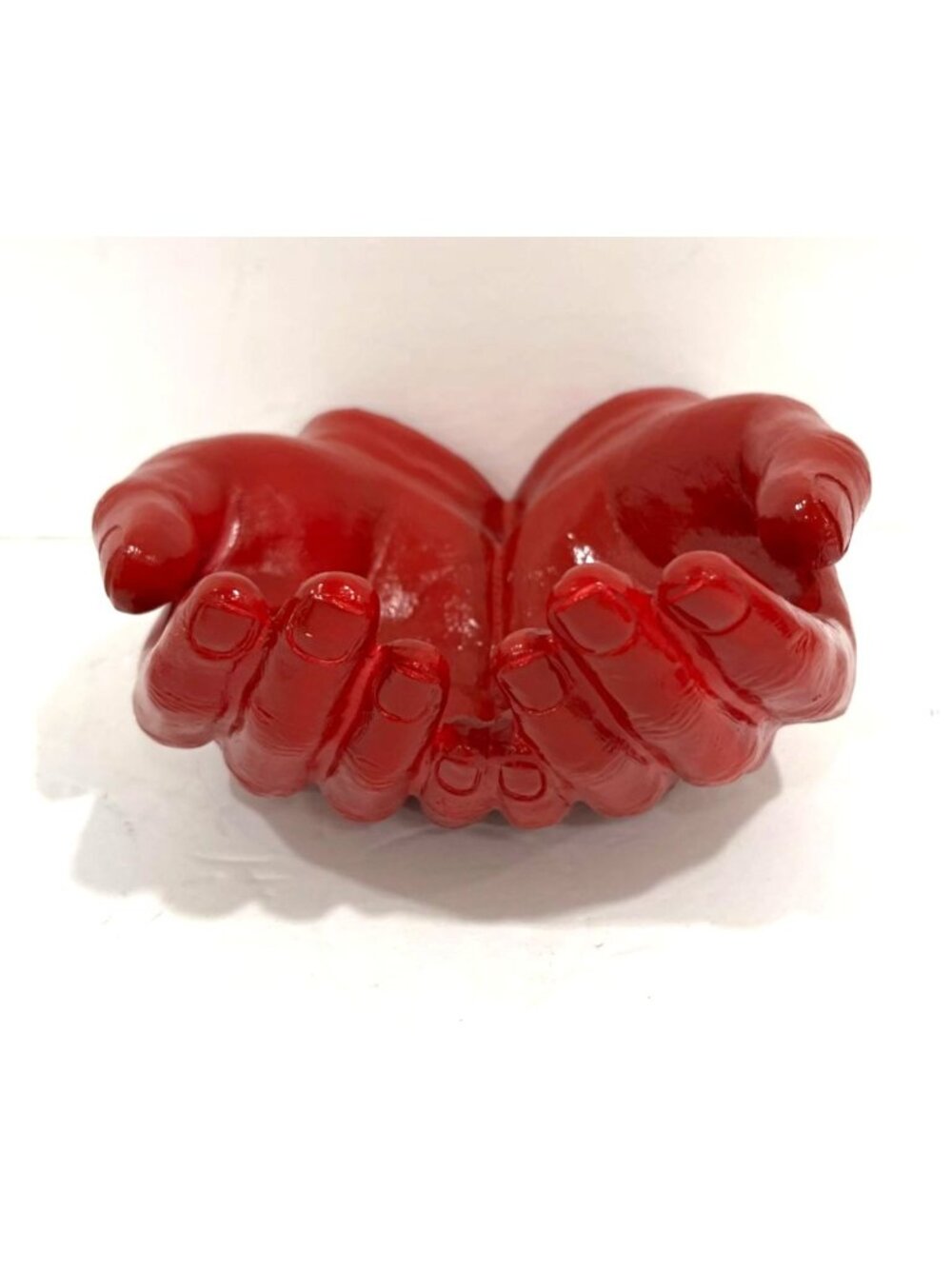 Cupped Giving Hands Ceramic Wall Hanging Paintable Vide-poches Keys Jewelry Coin